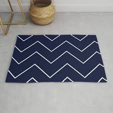 navy blue white chevron rug by simple