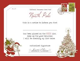 Give a certificate from the north pole for making santa's nice list this year! Santa S Nice List Certificate