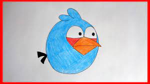 How to draw Angry birds Blue - YouTube