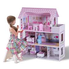 Barbie haus mit inhalt masse h130 b 118 t55 zuverk preis 140 euro. Puppenhaus Puppenstube Puppenvilla Barbiehaus Spielzeughaus Holz Mit Mobeln Wish