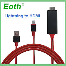 Red Lighting 8 Pin To Hdmi Cable Hdtv Tv Adapter Usb Hdmi 1080p Mirrorscreen Cable For Apple Tv For Iphone 7 6s Plus Epic Electronics