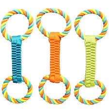 chomper braided nylon rope tug dog toy