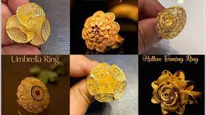 latest flower gold rings design with