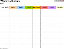 Free Weekly Schedule Templates For Word 18 Templates