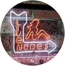 Amazon.com : Live Nude Girls Bar Beer Pub Club Décor Dual Color LED Neon  Sign White & Orange 12