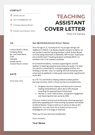 cover letter for teaching istant