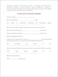 Construction Bid Proposal Samples Sample Contract Template Company