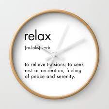 Relax Definition Wall Clock By