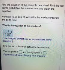 find the equation of the parabola