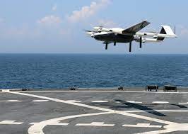 cargo drones on an aircraft carrier