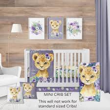 Baby Girl Mini Crib Set Lion Bedding