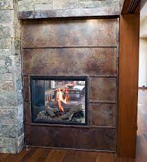 volcanic stainless steel fireplace