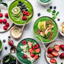 green smoothie bowls 3 ways vegan