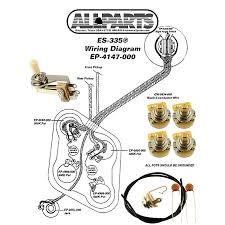 Wiring diagrams for stratocaster, telecaster, gibson, jazz bass and more. Wiring Kit For Gibson Es 335 Complete With Schematic Diagram Reverb