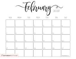 Please note that our 2021 calendar pages are for your personal use only, but you may always invite your friends to visit our website so they may browse our free printables! Cute Free Printable February 2021 Calendar Saturdaygift Monthly Calendar Printable Calendar Printables Monthly Calendar