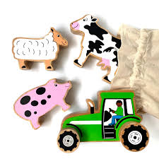 wooden farm toys bundle with tractor