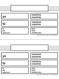Spanish Verb Charts Laminate Reuse With Vis A Vis Markers