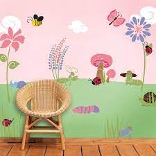 Bug Flower Garden Wall Stencil Kit For