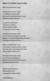 wish upon a star poem by david boyce