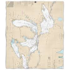 Island Girl Great Lakes Nautical Chart Fleece Throw Blanket