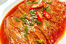 Spicy Enoki Mushroom Recipe Malaysia gambar png