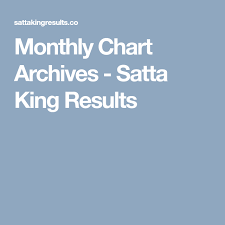 Monthly Chart Archives Satta King Results Chart King