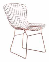 wire dining chair rose gold set of 2