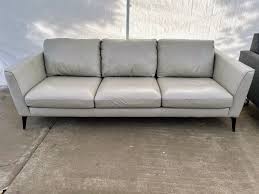 macys renleigh leather sofa mid century