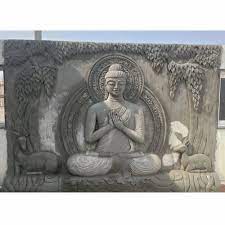 Cement Smooth Outdoor Buddha Wall Mural