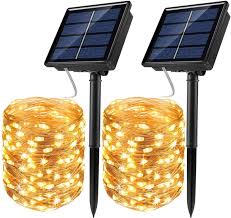 solar string lights 2 pack 100 led