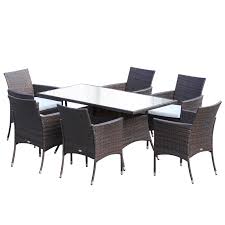 Outsunny 6 Seater Rattan Dining Set