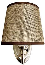 Dream Lighting New Version 12volt Dc Fabric Light Fixture With Flared Wall Sconce Shade Wall Mount Led Decor Lamp With Switch 0 24a 3w Brown Burlap Amazon Com