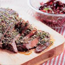 Grilled Flank Steak With Garlic Parsley Sauce gambar png
