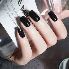 aetomce 24pcs black false nails square