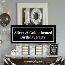 silver and gold themed birthday party