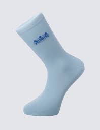 Mens H C Plain Light Blue Cotton Rich Socks