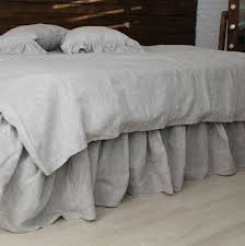 linen bed skirt with gathered ruffles