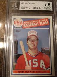 1984 united states baseball team. 1985 Topps 401 Mark Mcgwire Rookie Card Bgs 7 5 Near M