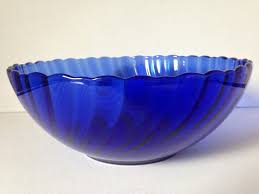 cobalt blue glass bowl vintage glass