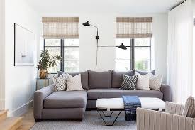 gray sofa with chaise lounge on gray