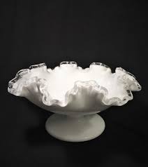 Milk Glass Footed Bowl Compote