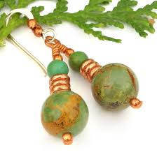 green turquoise earrings gemstones