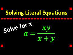 Solving A Literal Equation