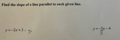 Find The Slope Of A Line Parallel To