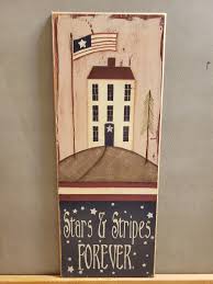 Pressed Wood Wall Art Sign Patriotic