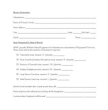 Equipment Rental Form Template Rent Contract Nsw 7 Sample