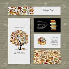 Books Library Business Cards Design Vector Illustration