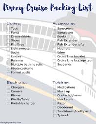 Disney Cruise Packing List Disney In Your Day