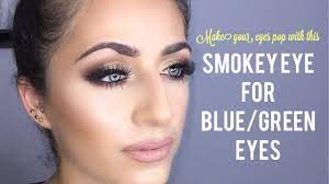 olive plum smokey eye blue green eye