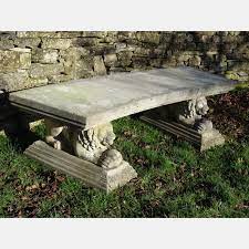 Vintage Curved Stone Bench Holloways